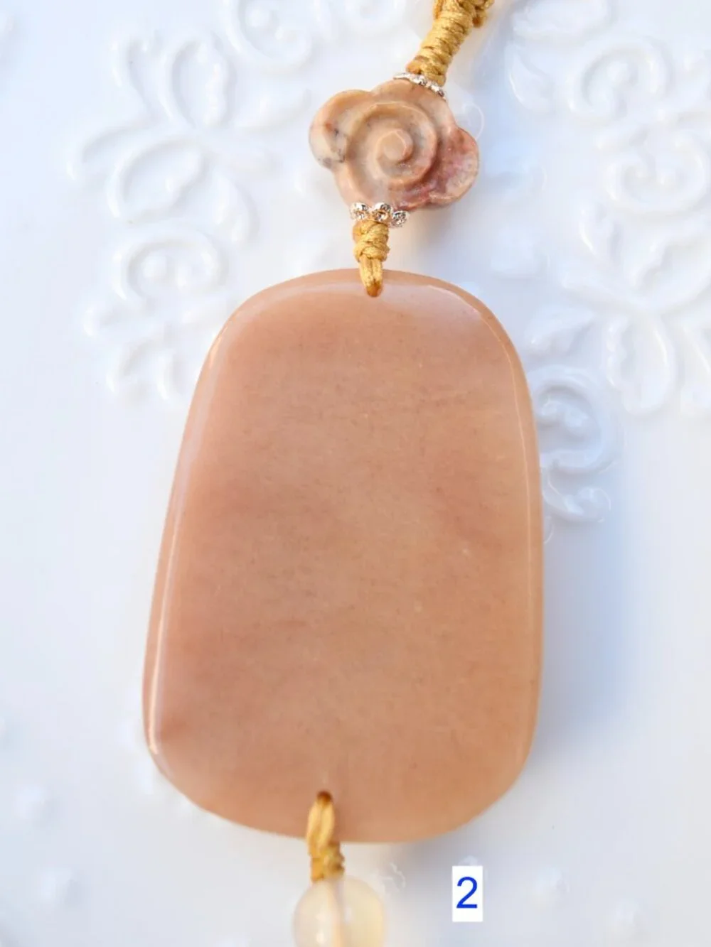 Yellow Jade Dragon Bag Charm Keychain - Tassel Hanging Ornament Style 2